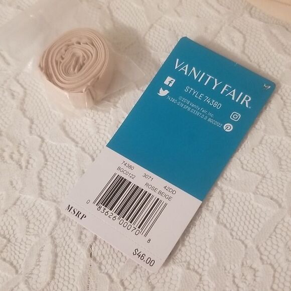 Vanity Fair 74380 Rose Beige Underwire Bra 42DD Smooth - Picture 8 of 9